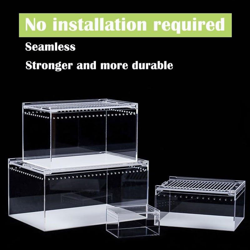 smartang Jumping Spider Enclosure with Magnetic Button,6 * 6 * 8" Thickened Tarantula Reptile Enclosure，One-Piece Acrylic Reptile Terrariums for Spider,Praying Mantis,Tarantula,Snail,Isopod Enclosure - Image 4